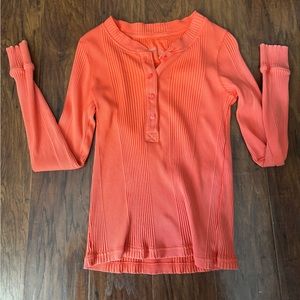 Women's Orange Ribbed Top